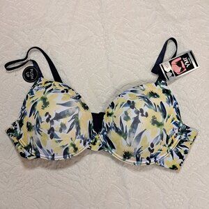 YMI Intimates Yellow & Blue Floral Push Up Bra 44 D
